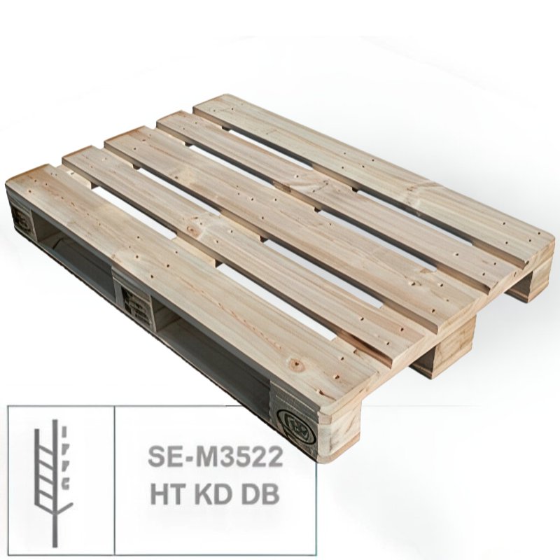 Euro-format pallet article 1091 with wood-chip blocks