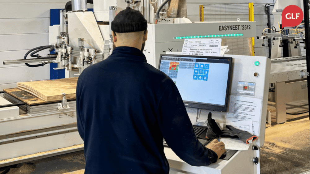 Freddy Prahl working at a CNC woodworking machine