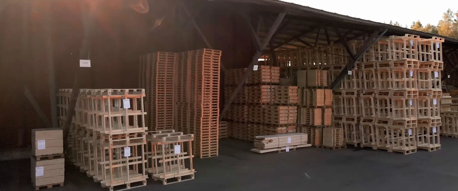Storage of wood products in Sävsjöström.