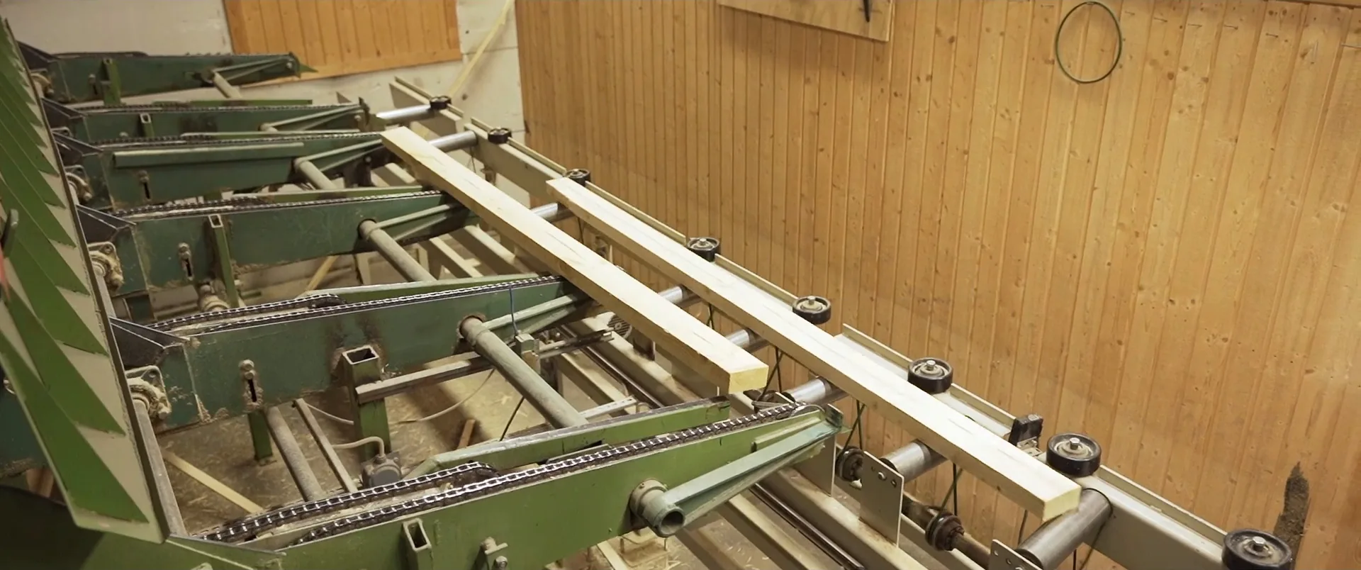 Timber and production equipment in Sävsjöström.